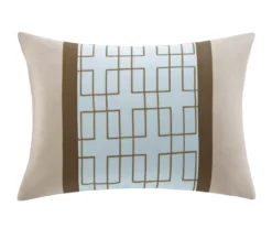 Beverly Light Blue & Brown Color Block Queen 7-Piece Comforter Set -Home Furnishing Store 810590778 810590777 810590776 4