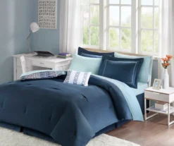 Blaire Navy & Aqua Boho Medallion Twin XL 8-Piece Comforter Set 13 Blaire Navy & Aqua Boho Medallion Twin XL 8-Piece Comforter Set -Home Furnishing Store 810590802 810590801 810590800 810590799 3