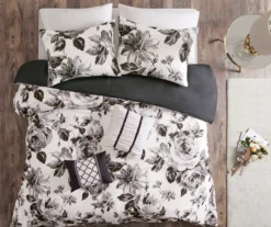 Hannah White & Black Floral Duvet Cover Set -Home Furnishing Store 810590809 810590808 810590807 3