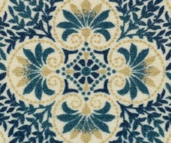 Blue & Cream Peacock Floral Kitchen Rug, (30" X 18") 9 Blue & Cream Peacock Floral Kitchen Rug, (30" X 18") -Home Furnishing Store 810591257 3