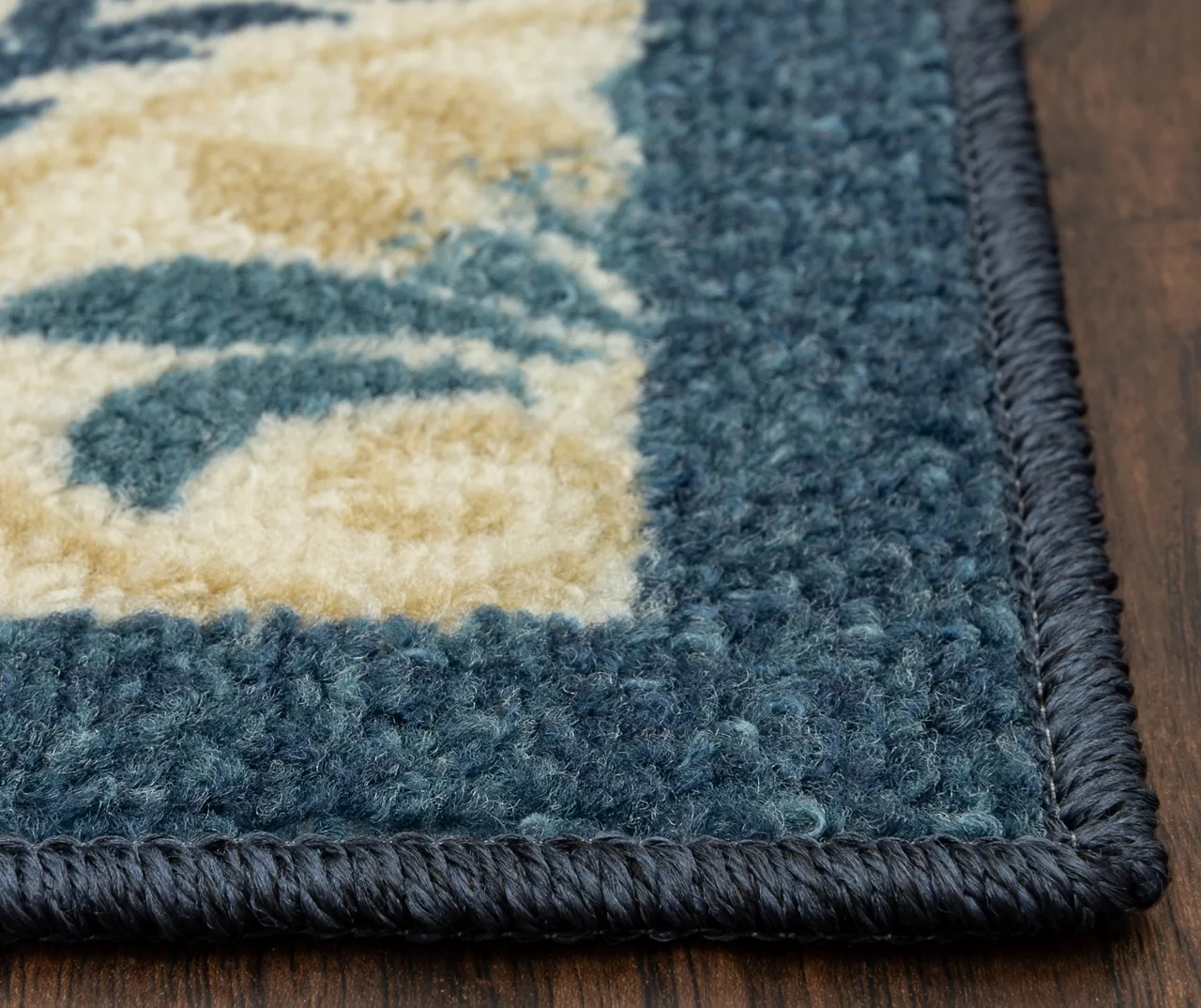 Blue & Cream Peacock Floral Kitchen Rug, (30" X 18") 5 Blue & Cream Peacock Floral Kitchen Rug, (30" X 18") - Image 5