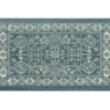 Jay Blue & Cream Geometric Kitchen Rug, (30" X 18")