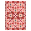 Rilassare Red & Orange Medallion Lattice Outdoor Area Rug