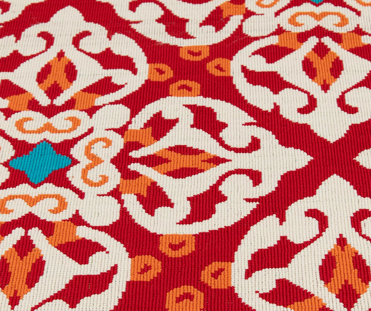 Rilassare Red & Orange Medallion Lattice Outdoor Area Rug, (6.5' X 9') 4 Rilassare Red & Orange Medallion Lattice Outdoor Area Rug, (6.5' X 9') - Image 4