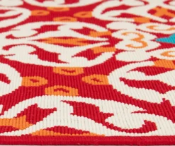 Rilassare Red & Orange Medallion Lattice Outdoor Area Rug -Home Furnishing Store 810591263 810591264 810591265 5