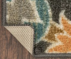 Mynah Gray & Mustard Floral Kitchen Rug, (30" X 18") 9 Mynah Gray & Mustard Floral Kitchen Rug, (30" X 18") -Home Furnishing Store 810591331 2