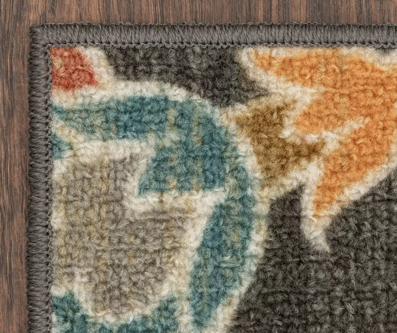 Mynah Gray & Mustard Floral Kitchen Rug, (30" X 18") 6 Mynah Gray & Mustard Floral Kitchen Rug, (30" X 18") - Image 6