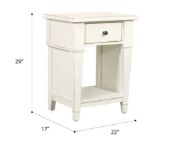 Kali Weathered White 1-Drawer Nightstand -Home Furnishing Store 810591523 2
