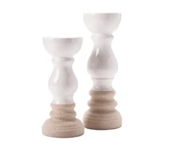 Real Living Grecian Getaway Ivory & Beige Pillar Candle Holder -Home Furnishing Store 810592589 810592526 1 A8