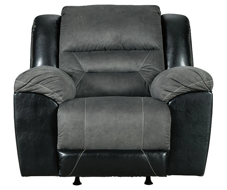 Earhart Slate Faux Leather Rocker Recliner 1 Earhart Slate Faux Leather Rocker Recliner