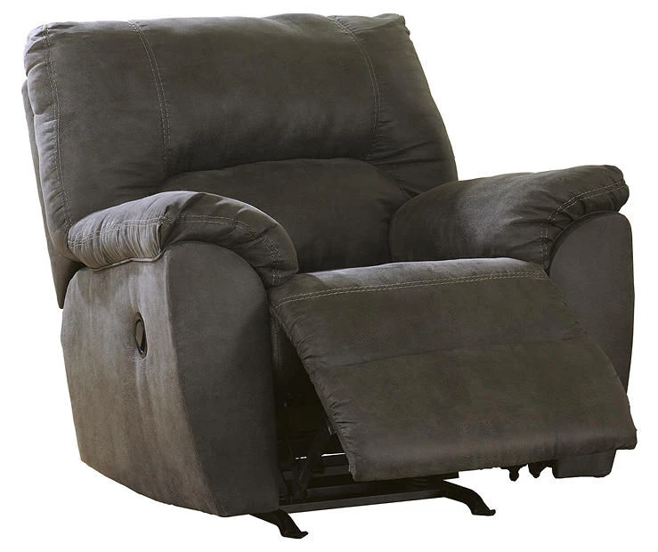 Tambo Pewter Faux Leather Rocker Recliner 4 Tambo Pewter Faux Leather Rocker Recliner - Image 4