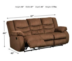 Tulen Chocolate Reclining Sofa -Home Furnishing Store 810594622 4