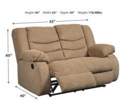 Tulen Mocha Reclining Loveseat -Home Furnishing Store 810594629 4 1