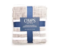 CHAPS Stripe Oversize Plush Throw, (50" X 70")