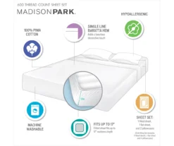 White 600-Thread Count Pima Cotton King 4-Piece Sheet Set -Home Furnishing Store 810595715 810595712 810595716 810595717 D0 12