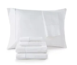 White 600-Thread Count Pima Cotton King 4-Piece Sheet Set -Home Furnishing Store 810595715 810595712 810595716 810595717 X0 5