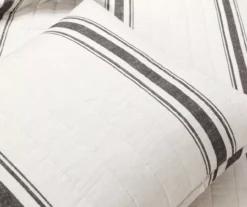 Farmhouse White & Black Stripe Reversible Full/Queen 3-Piece Quilt Set -Home Furnishing Store 810595946 4