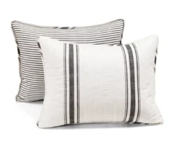 Farmhouse White & Black Stripe Reversible Full/Queen 3-Piece Quilt Set -Home Furnishing Store 810595946 6