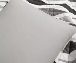 Black & Gray Mid-Century Waves Full/Queen 3-Piece Quilt Set 12 Black & Gray Mid-Century Waves Full/Queen 3-Piece Quilt Set -Home Furnishing Store 810595964 5