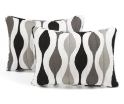 Black & Gray Mid-Century Waves Full/Queen 3-Piece Quilt Set 13 Black & Gray Mid-Century Waves Full/Queen 3-Piece Quilt Set -Home Furnishing Store 810595964 6