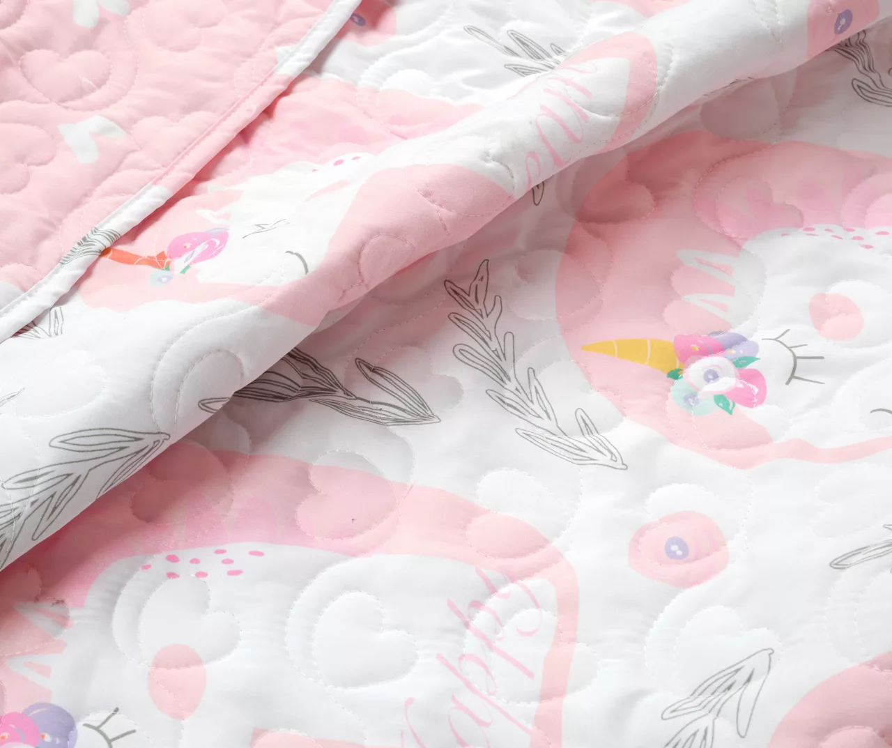 Lush Decor White & Pink Unicorn Reversible Quilt Set 9 Lush Decor White & Pink Unicorn Reversible Quilt Set - Image 9