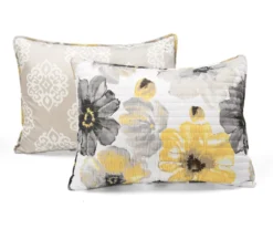 Lush Decor Leah Yellow & Gray Floral Reversible Quilt Set -Home Furnishing Store 810595998 6