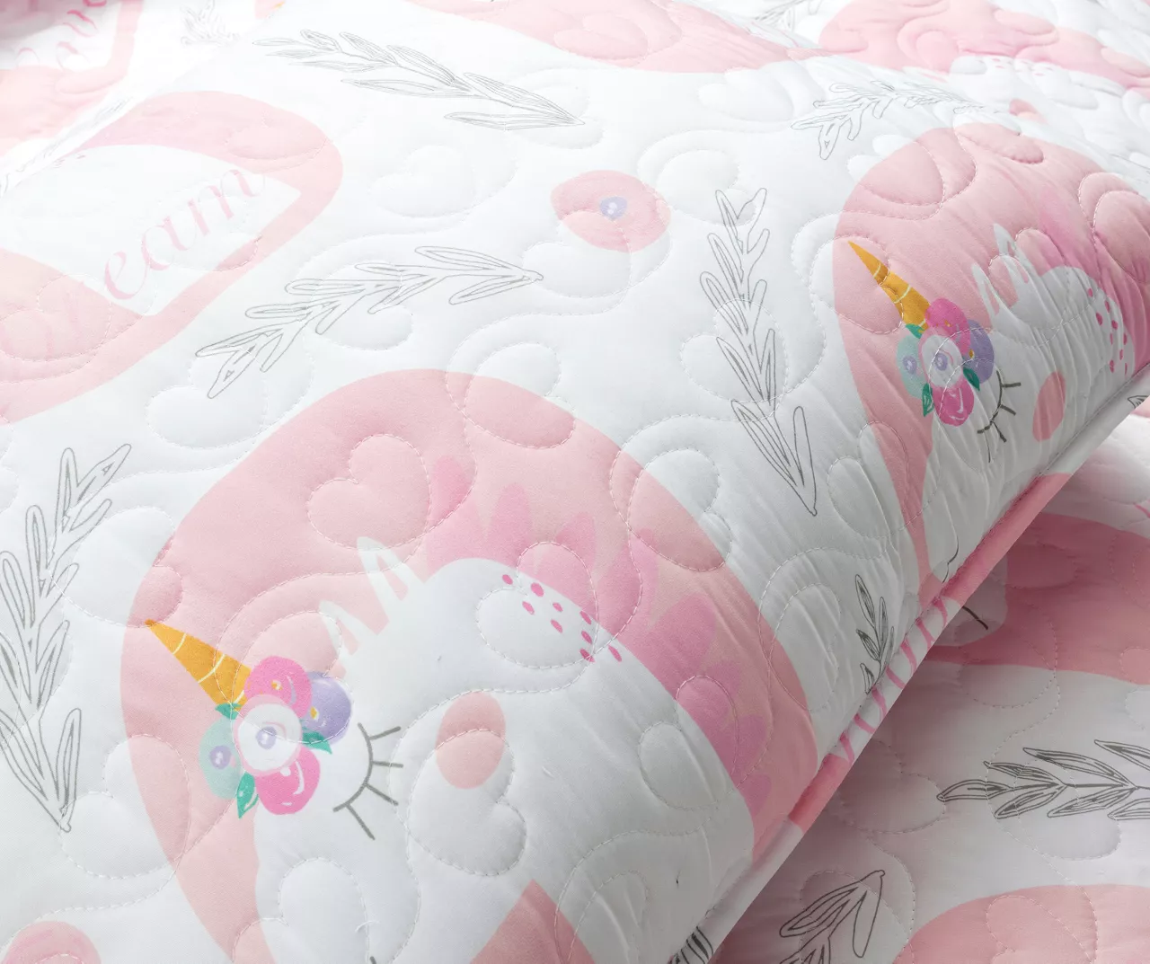 Lush Decor White & Pink Unicorn Reversible Quilt Set 5 Lush Decor White & Pink Unicorn Reversible Quilt Set - Image 5