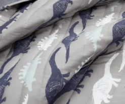 Navy & Gray Dinosaur Reversible Twin 2-Piece Quilt Set 8 Navy & Gray Dinosaur Reversible Twin 2-Piece Quilt Set -Home Furnishing Store 810596002 2