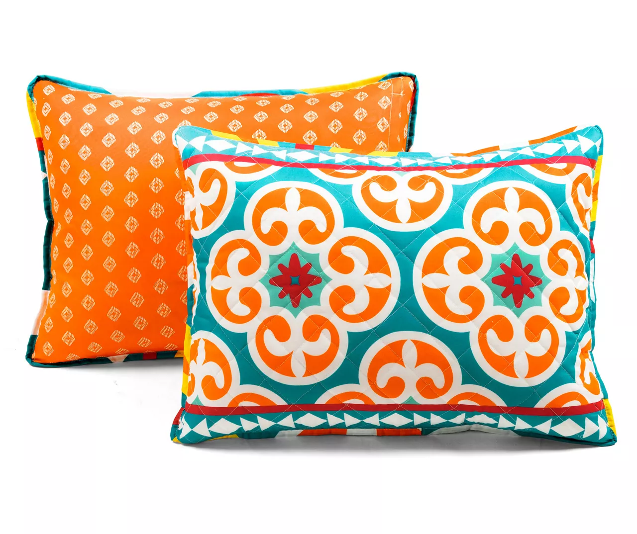 Lush Decor Orange & Turquoise Boho Floral Reversible Quilt Set 8 Lush Decor Orange & Turquoise Boho Floral Reversible Quilt Set - Image 8