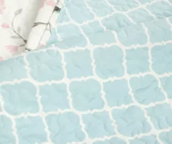 Lush Decor White, Blue & Pink Bird & Floral Reversible Quilt Set -Home Furnishing Store 810596024 3