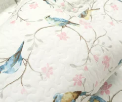 Lush Decor White, Blue & Pink Bird & Floral Reversible Quilt Set -Home Furnishing Store 810596025 4