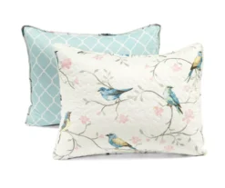 Lush Decor White, Blue & Pink Bird & Floral Reversible Quilt Set -Home Furnishing Store 810596025 6