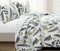Lush Decor Devonia White & Green Botanical Reversible Cotton Quilt Set -Home Furnishing Store 810596064 1