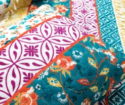 Lush Decor Emily Turquoise & Orange Boho Stripe Reversible Quilt Set -Home Furnishing Store 810596071 4