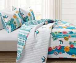 Lush Decor Turquoise & Orange Southwest Cactus Reversible Quilt Set -Home Furnishing Store 810596092 1