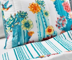 Lush Decor Turquoise & Orange Southwest Cactus Reversible Quilt Set -Home Furnishing Store 810596092 2