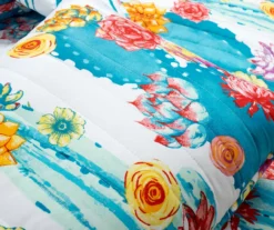 Lush Decor Turquoise & Orange Southwest Cactus Reversible Quilt Set -Home Furnishing Store 810596096 3