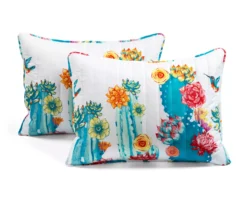 Lush Decor Turquoise & Orange Southwest Cactus Reversible Quilt Set -Home Furnishing Store 810596096 5