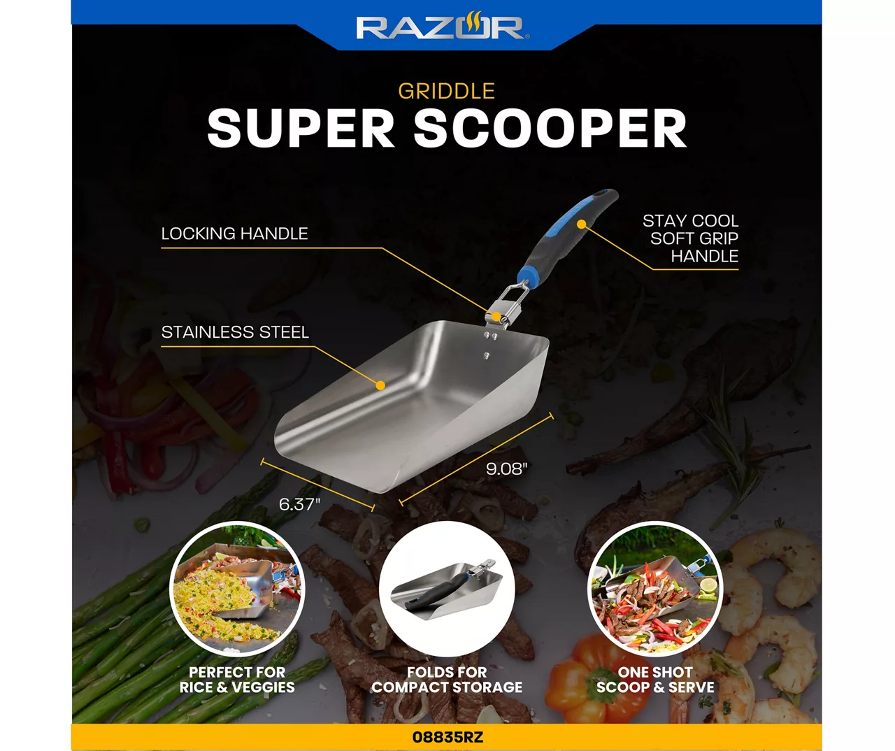 RAZOR Stainless Steel Griddle Super Scooper 9 RAZOR Stainless Steel Griddle Super Scooper - Image 9