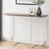 Walker Edison Rustic Oak & White Curved Console Table