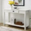 Walker Edison Brushed White Country Style Console Table