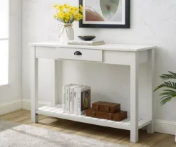 Walker Edison Brushed White Country Style Console Table