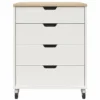 Evolution Vantage White & Weathered Oak 4-Drawer Storage Cart