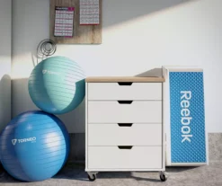 Evolution Vantage White & Weathered Oak 4-Drawer Storage Cart -Home Furnishing Store 810597741 3