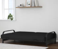 DHP Elbern Black Metal Futon With Black Microfiber Cover 14 DHP Elbern Black Metal Futon With Black Microfiber Cover -Home Furnishing Store 810598097 4