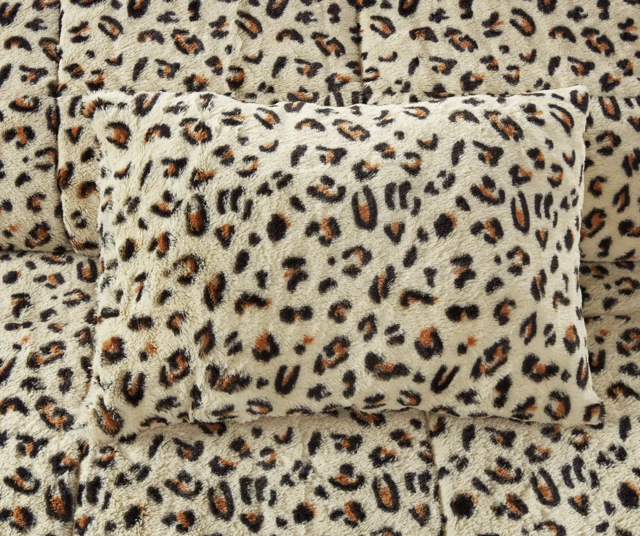 Marselle Leopard Print Faux Fur 4-Piece Comforter Set 8 Marselle Leopard Print Faux Fur 4-Piece Comforter Set - Image 8