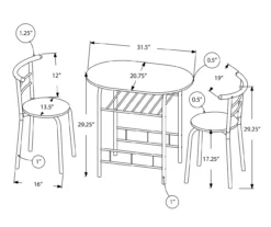 Monarch 3-Piece Dining Set -Home Furnishing Store 810598492 A7