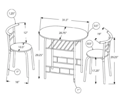 Monarch 3-Piece Dining Set -Home Furnishing Store 810598493 A7