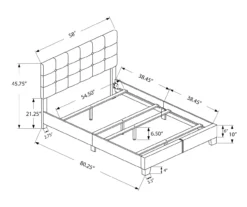 Monarch Linen Tufted Low Profile Bed -Home Furnishing Store 810598497 A7