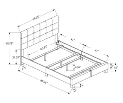 Monarch Linen Tufted Low Profile Bed -Home Furnishing Store 810598499 A7
